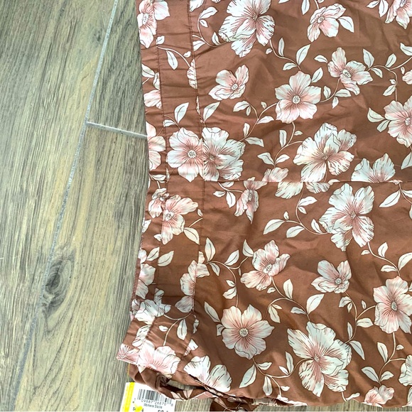 NWT B.O.G. Collective  Wide Leg Floral Pink & Brown Pants Oversized Small - Picture 11 of 11